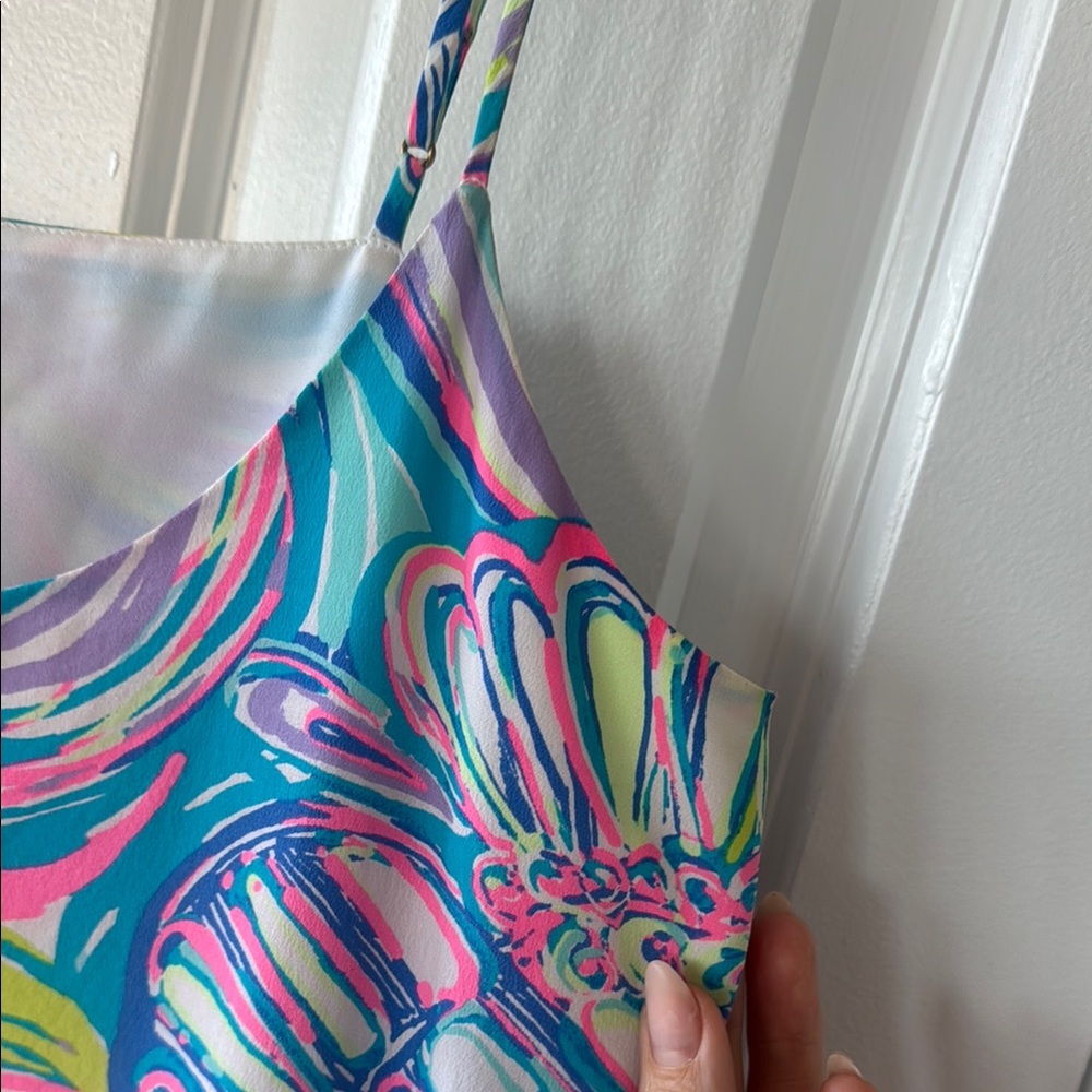 Zanna Print Slip Dress 100% Silk Colorful Swirl Pattern XS - Picture 5 of 7